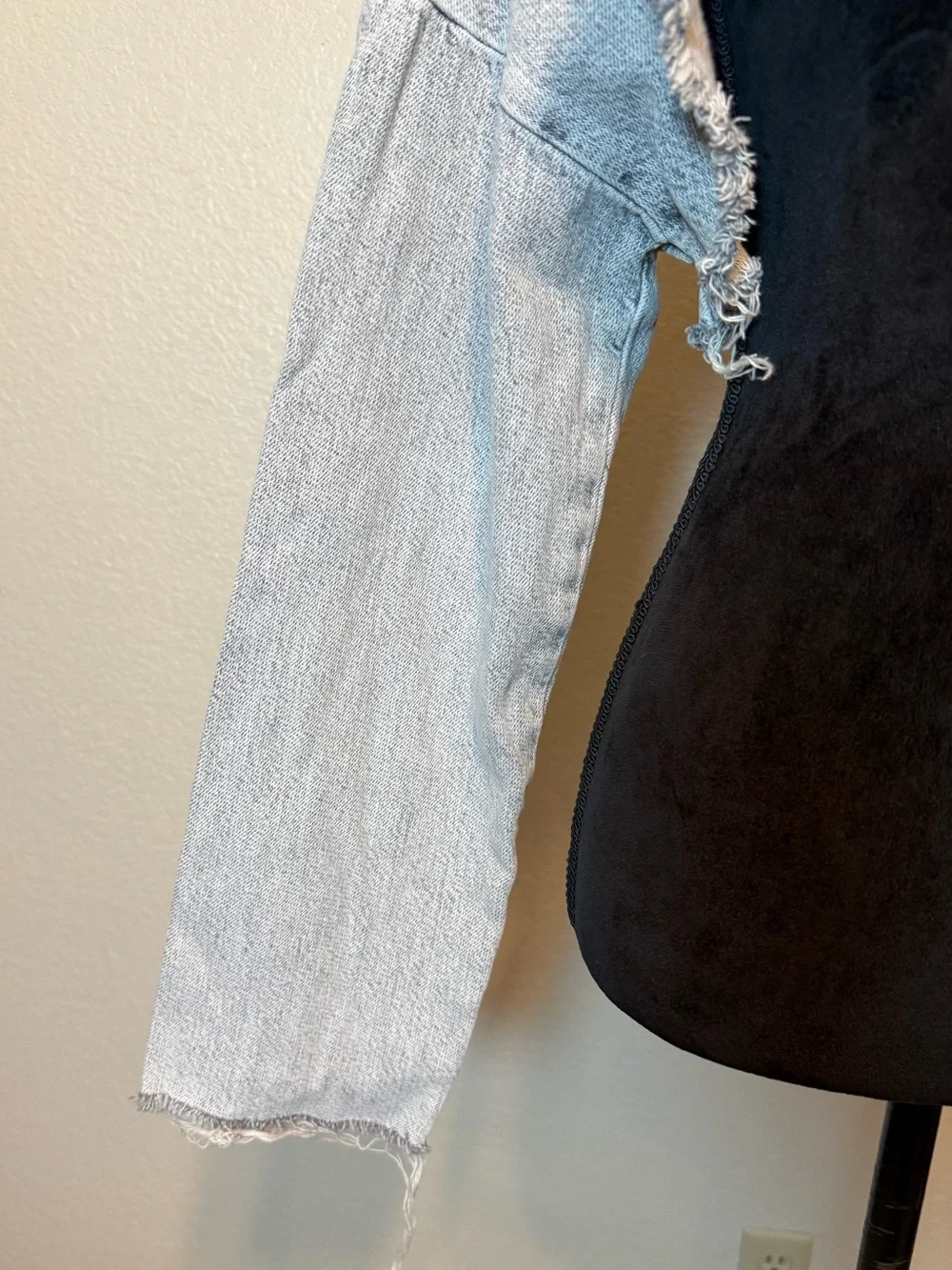Zara Extreme Crop Top Denim Turtleneck Gray Size Large